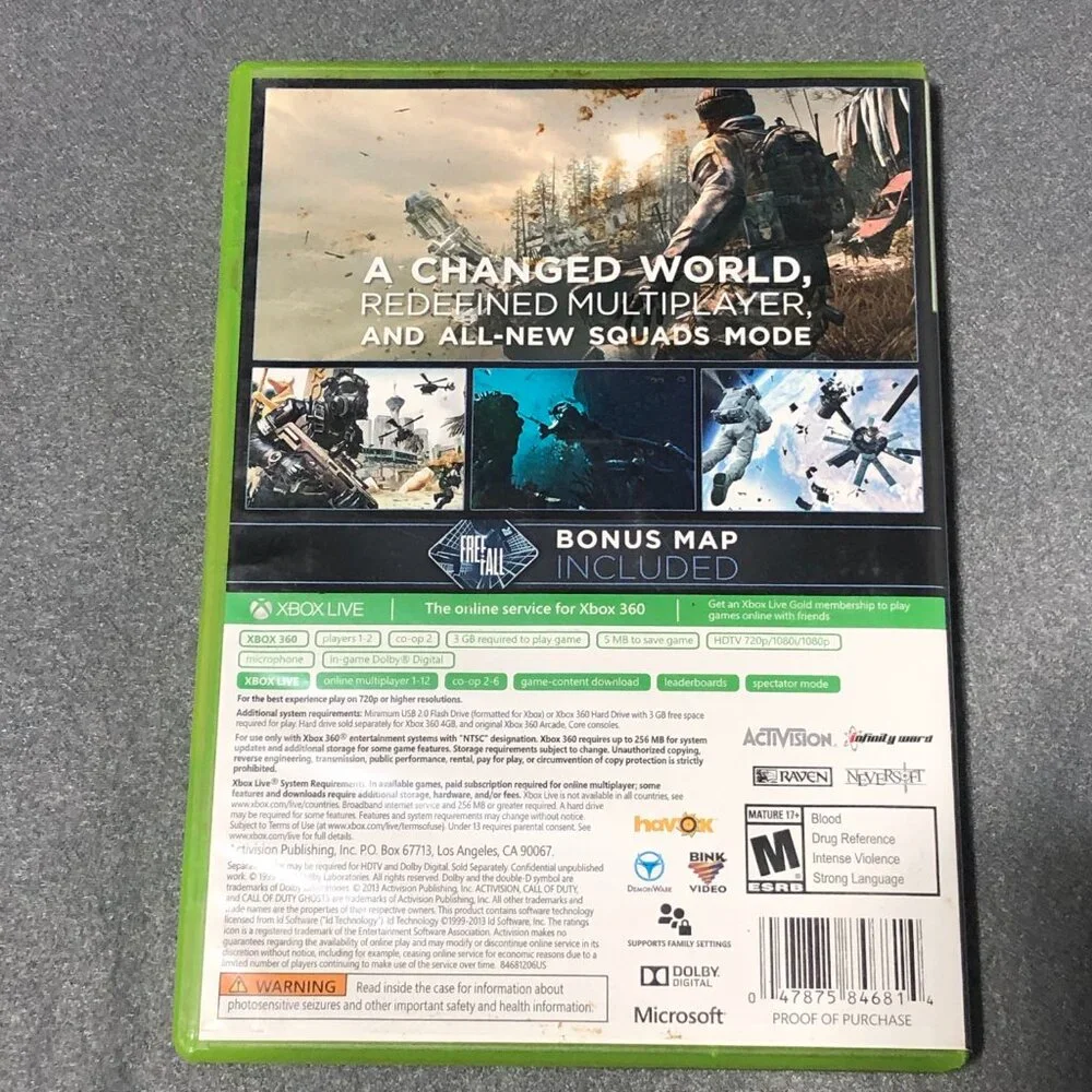 Call of Duty Ghosts Game Disc 2 Install Disc Replacement Xbox 360 Disc Only